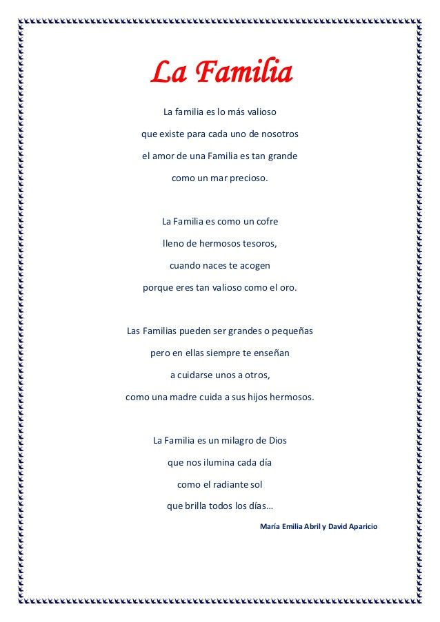poemas para la familia
